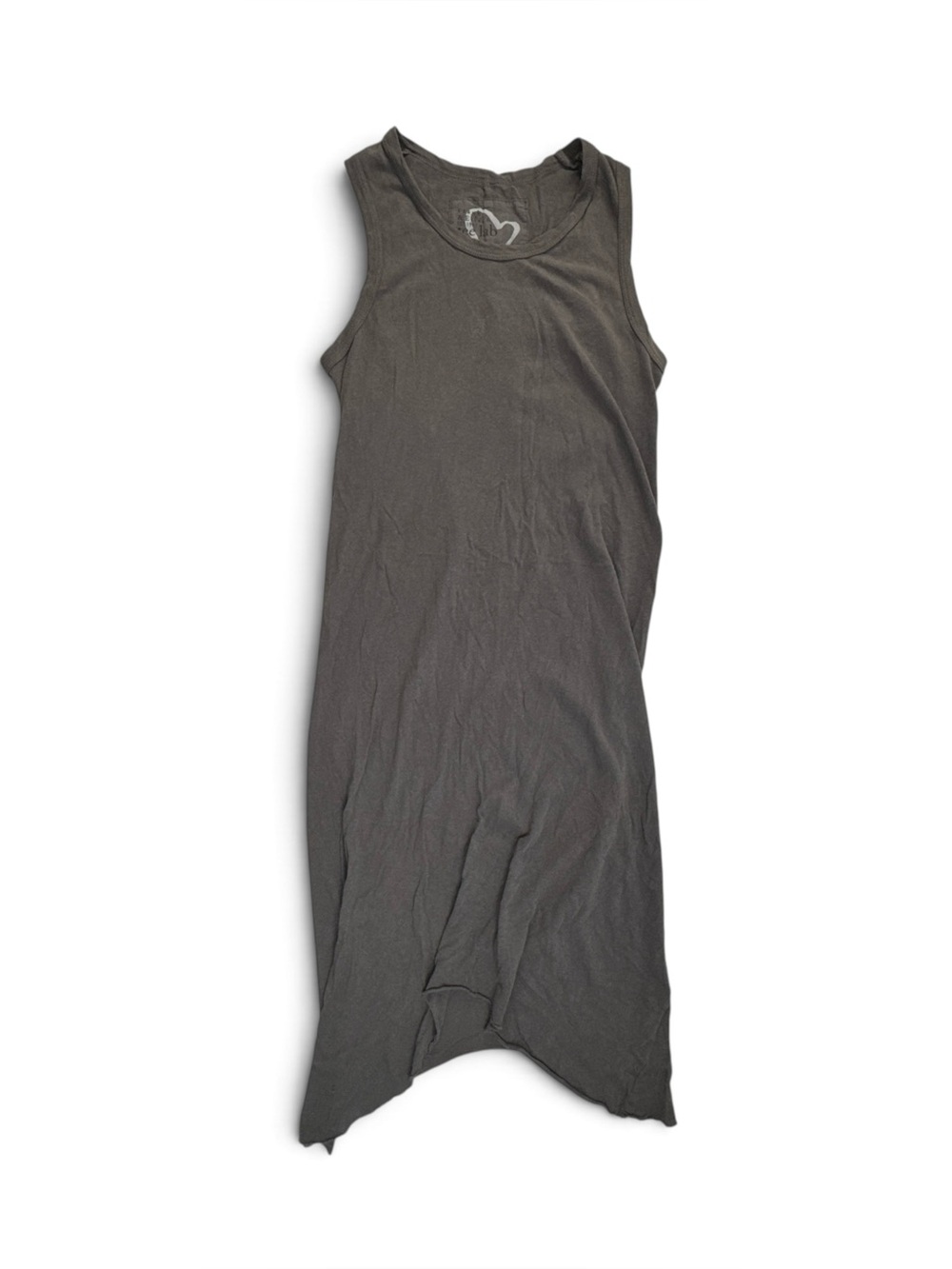 Frank & Eileen Tee Lab Tank Dress Womens XS Gray Asymmetrical Raw Hem Cotton